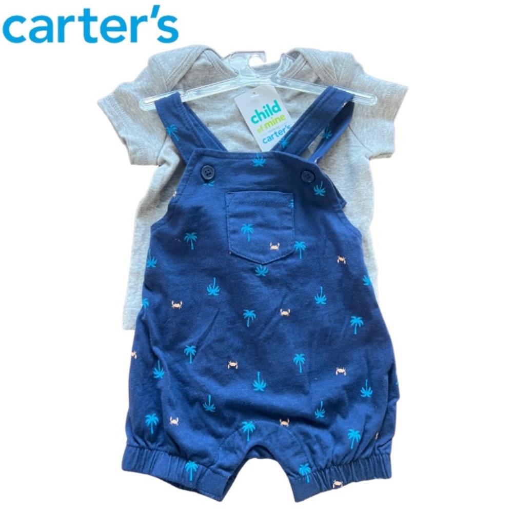 NWT CARTERS BOY NAUTICAL ROMPER AND TSHIRT SET (0-3 months)